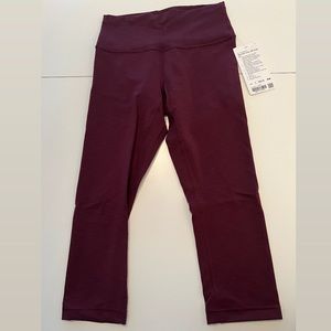 lululemon | Wunder Train Hi Rise Crop (21”) | size 8 | Heathered Maroon | NWT